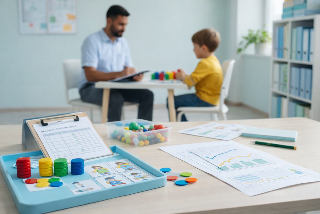 home page – Centro Medico Civitavecchia Sessione di terapia aba per bambini con terapista, utilizzo di rinforzi visivi e attività strutturate in ambiente educativo